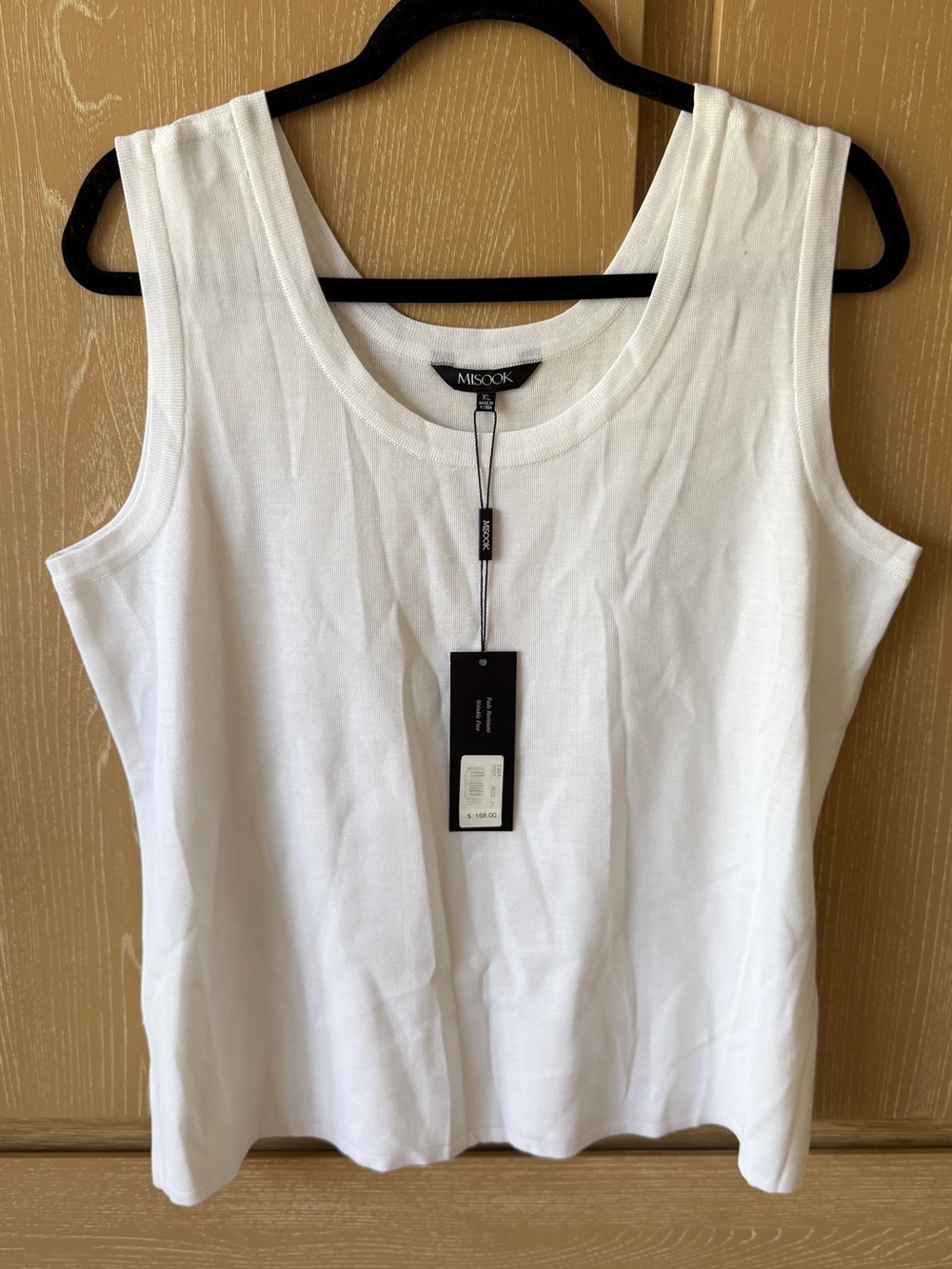 Misook White Scoop Neck Sleeveless Knit Tank size Xl